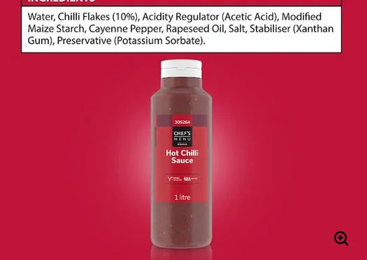 Chef's Menu Hot Chilli Sauce - 1 Litre - Image 2