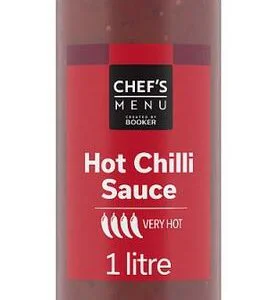 Chef's Menu Hot Chilli Sauce - 1 Litre Large Catering Pack