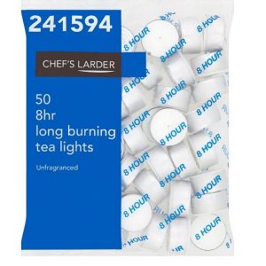 Chef's Larder 50 8hr Long Burning Tea Lights