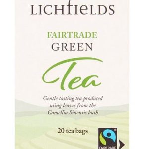 Lichfields Fairtrade Green Tea 20 Tea Bags 40g - Pack of 6