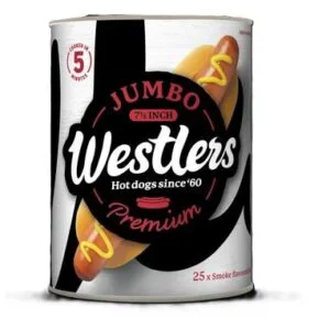 Westlers Premium Range 25 Jumbo Hot Dogs