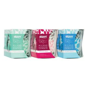 Airpure Candles Fresh Flowers, Forever Berry & Island Sunset Trio