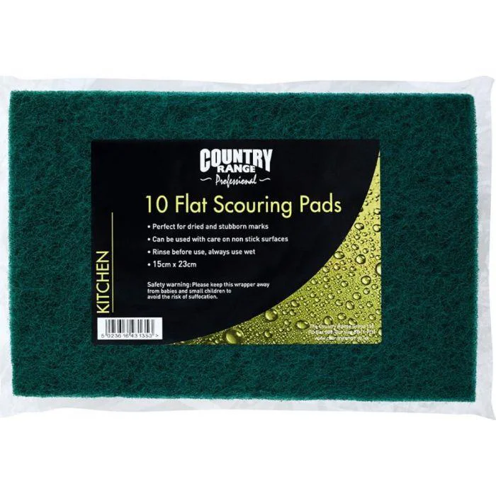 Country Range 10 Flat Scouring Pads Large Catering Pack