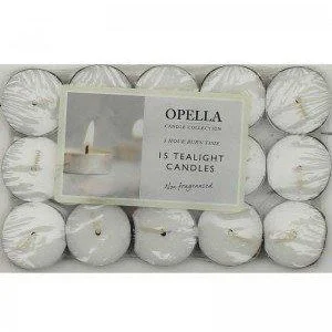 Opella 5 x 15 Tealight Candles Non Fragranced (75 Tealights)