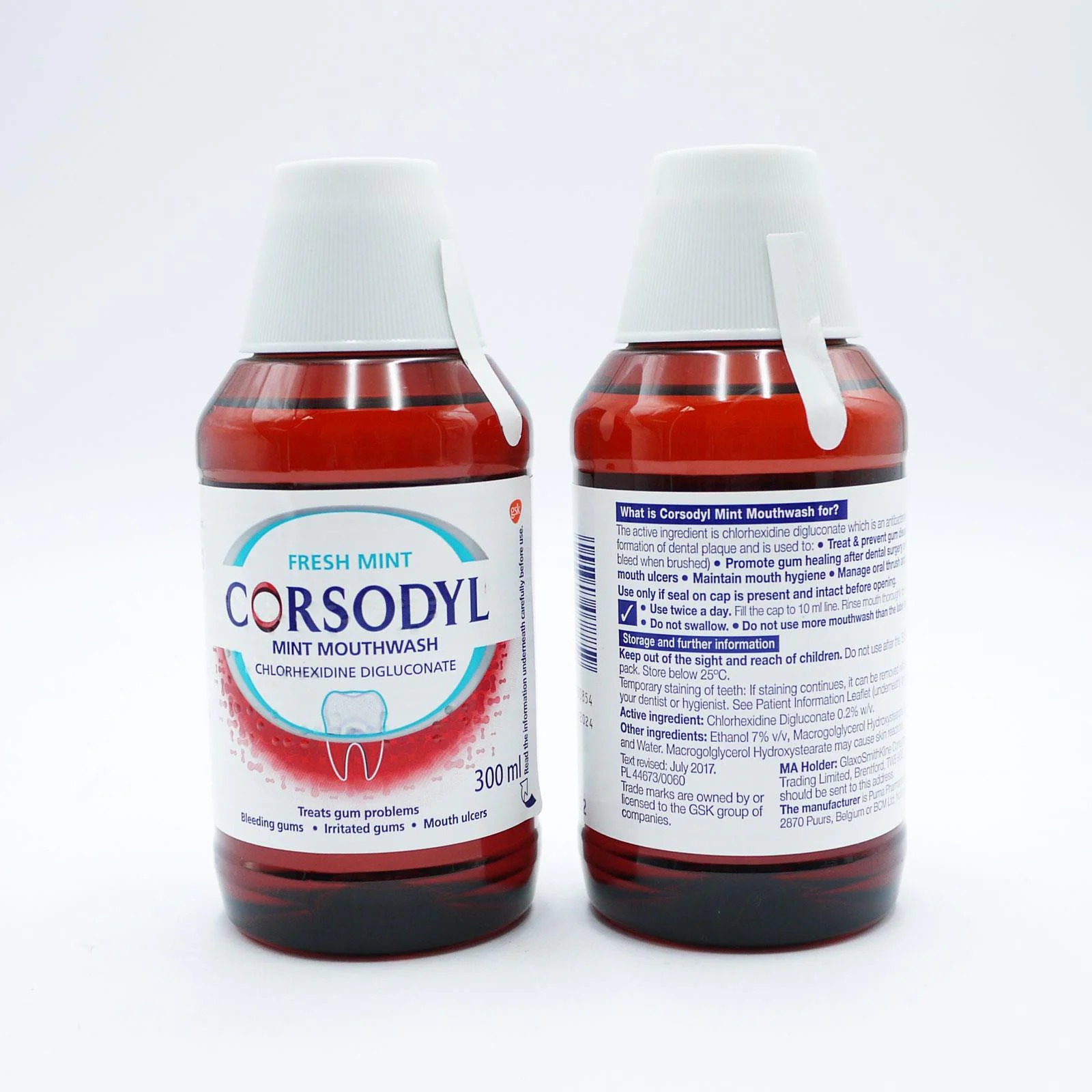 Corsodyl Fresh Mint Mouthwash 300ml