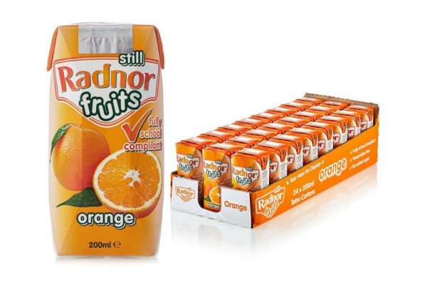 Radnor Fruits Still Orange Tetra Cartons 200ml - Box of 24