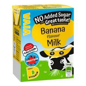 Viva No Added Sugar Banana Milk Carton 27 x 200ml