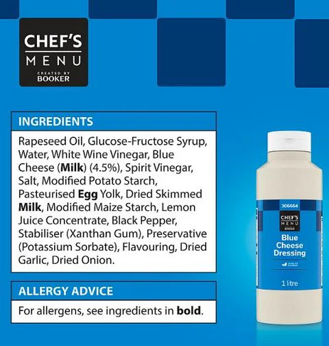 Chef's Menu Blue Cheese Dressing 1 Litre - Image 2