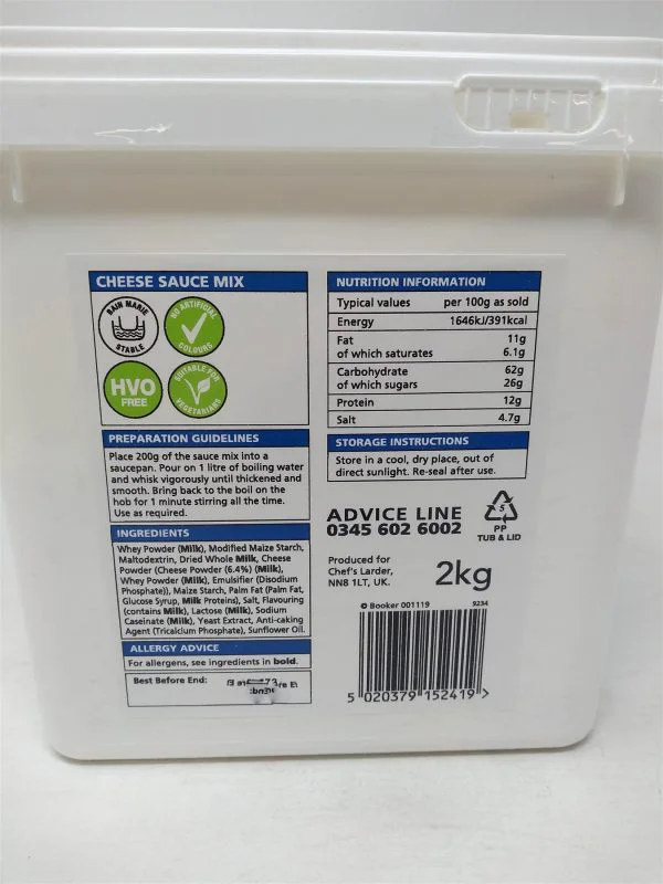 Chef's Larder Cheese Sauce Mix 1 x 2kg Large Catering Pack - Image 2
