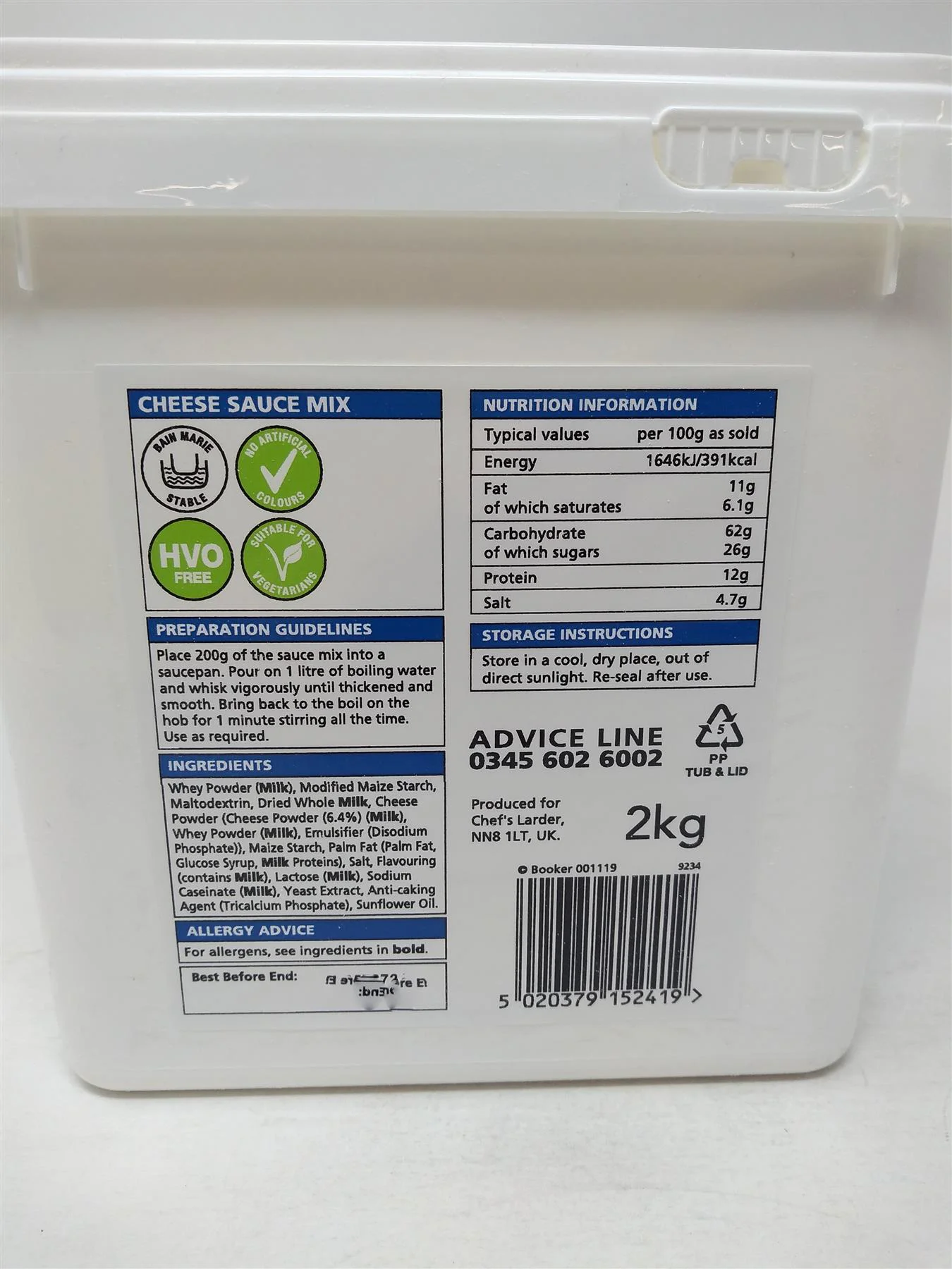 Chef's Larder Cheese Sauce Mix 1 x 2kg Large Catering Pack - Image 2