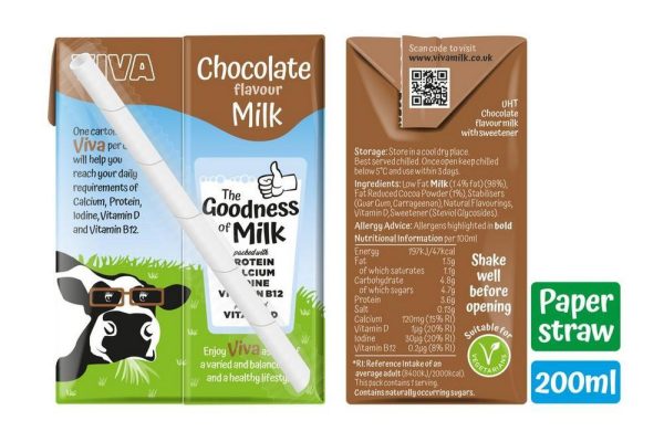Viva No Added Sugar Chocolate Milk Carton 27 x 200ml - Image 2