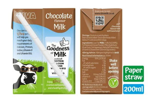 Viva No Added Sugar Chocolate Milk Carton 27 x 200ml - Image 2