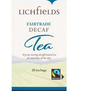 Lichfields Fairtrade 20 Pack Enveloped Decaf Tea Bags 40g