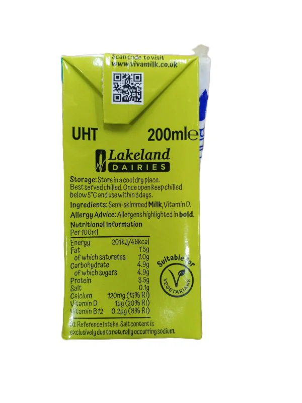 Viva Semi Skimmed Milk Carton 27 x 200ml - Image 4