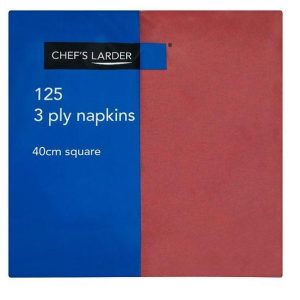 Chef's Larder 125 3 Ply Burgundy Napkins 40cm Square