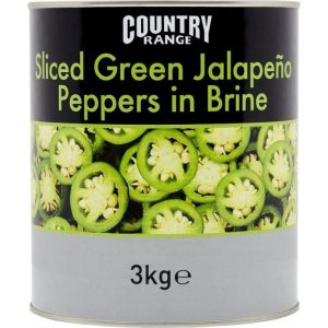 Country Range Sliced Green Jalapeno Peppers in Brine 3kg