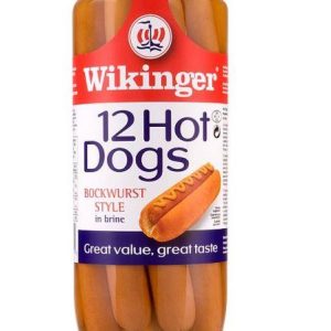 Wikinger 12 Hot Dogs Bockwurst Style in Brine 1030g - Case of 6