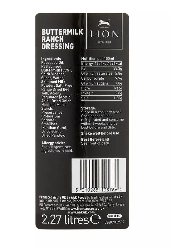 Lion Buttermilk Ranch Dressing 2.27 Litres - Image 2