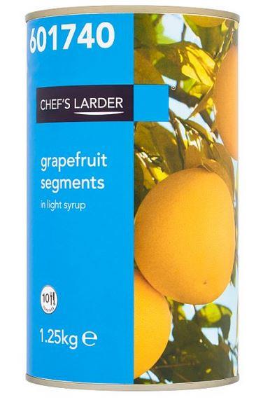 Chef's Larder Grapefruit Segments in Light Syrup 1.25kg