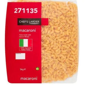 Chef's Larder Macaroni 3kg Large Catering Pack