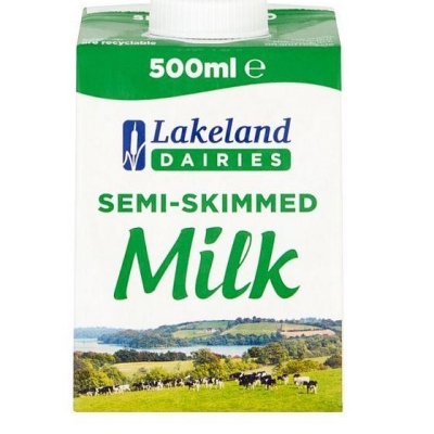 FULL BOX – Lakeland Dairies Semi Skimmed Milk 500ml – Case of 12