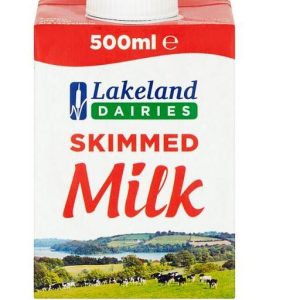FULL BOX - Lakeland Dairies Skimmed Milk 500ml - Case of 12