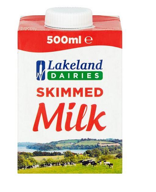 FULL BOX - Lakeland Dairies Skimmed Milk 500ml - Case of 12