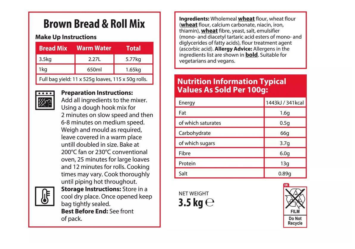 Sysco Classic Brown Bread & Roll Mix 3.5kg - Image 2