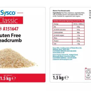 Sysco Classic Gluten Free Breadcrumbs 1.5kg