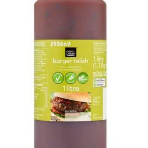 Chef's Larder Burger Relish 1 Litre Large Catering Pack