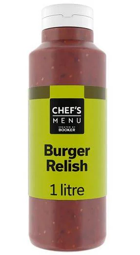 Chef's Menu Burger Relish 1 Litre Large Catering Pack