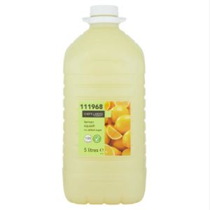 Chef's Larder Lemon Squash No Added Sugar 5 Litres (Pack of 2)