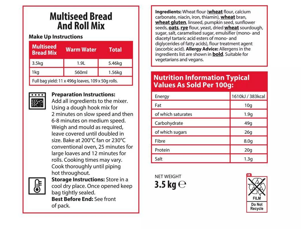 Sysco Classic Multiseed Bread & Roll Mix 3.5kg - Image 2