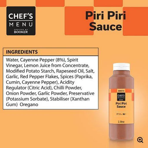 Chef's Menu Piri Piri Sauce 1 litre Large Catering Pack - Image 2