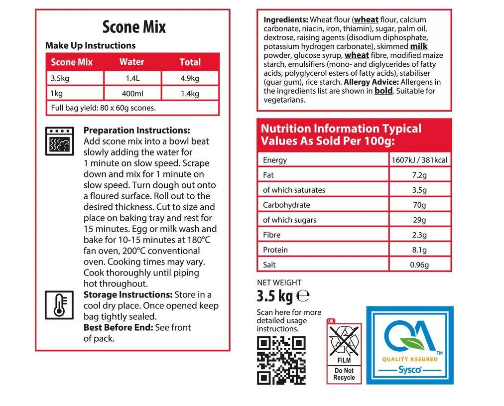 Sysco Classic Scone Mix 3.5kg - Image 2