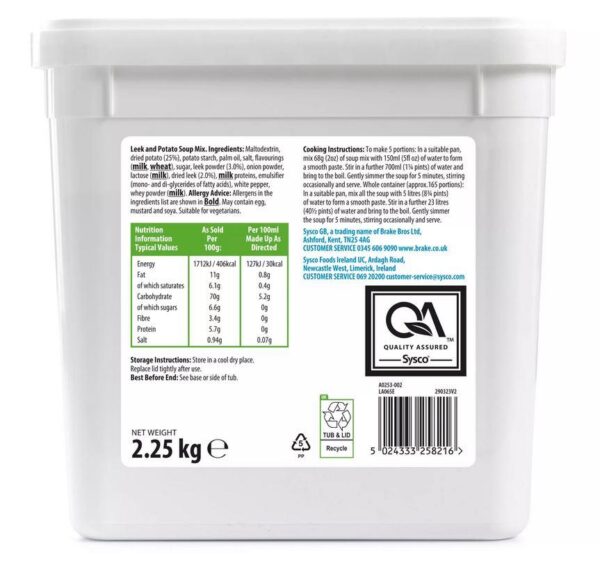 Sysco Essentials Leek and Potato Soup Mix 2.25kg - Image 2