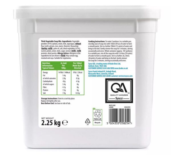 Sysco Essentials Thick Vegetable Soup Mix 2.25kg - Image 2