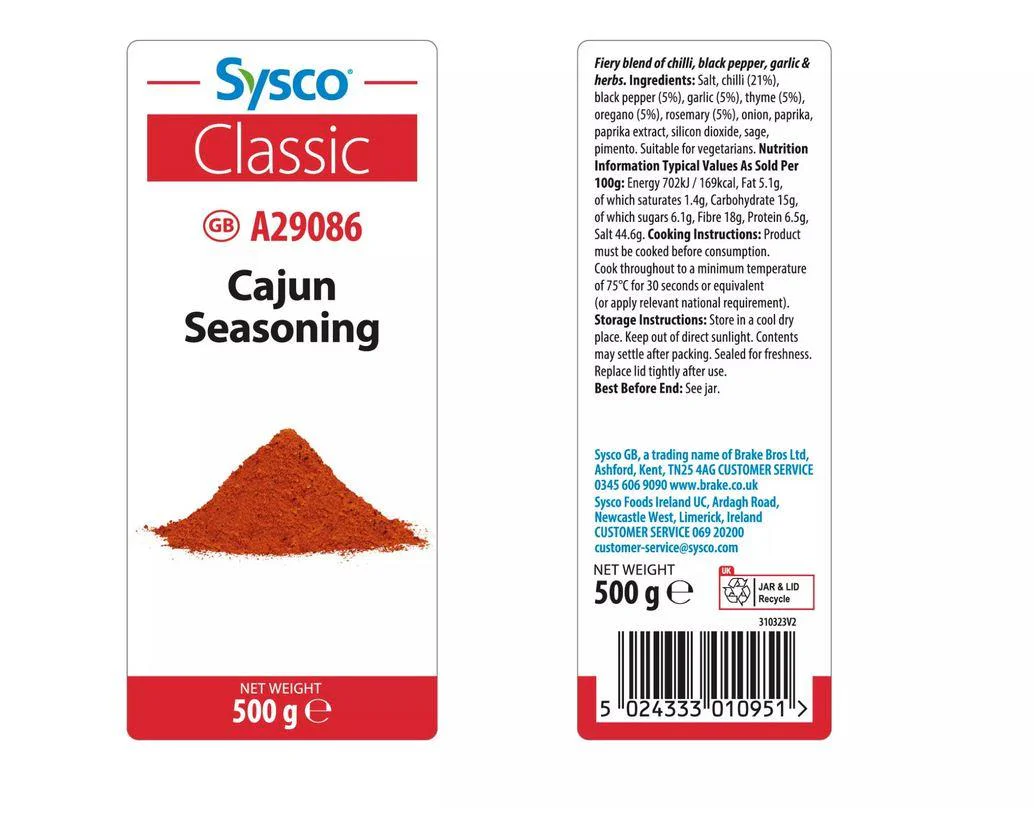Sysco Cajun Seasoning 500g - Image 2