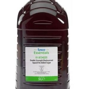 Sysco Essentials Double Strength Blackcurrant Squash No Added Sugar 5 Litre