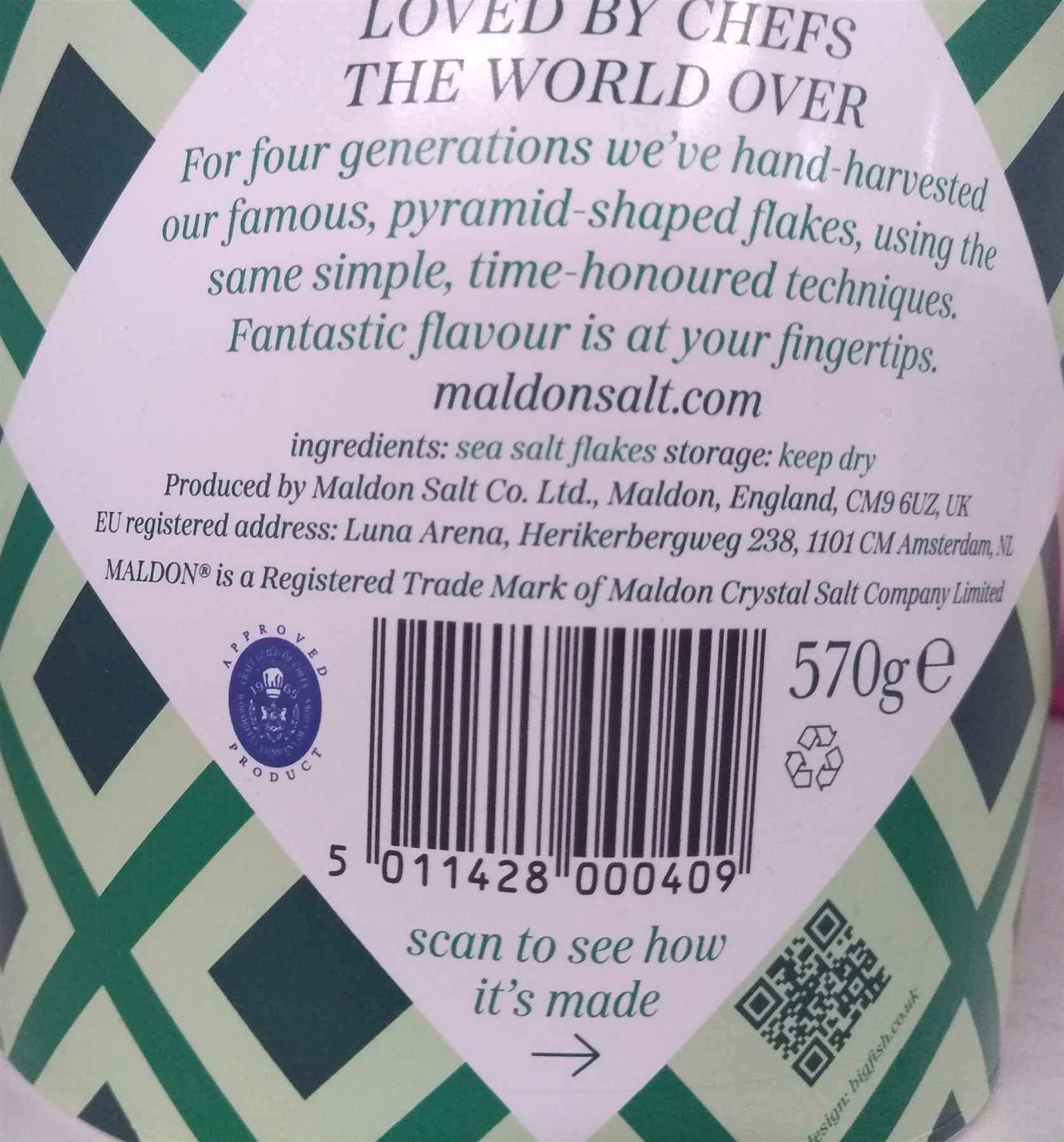 Maldon Sea Salt Flakes 570g Catering Pack - Image 2