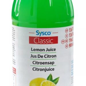 Sysco Classic Lemon Juice 1L – Ready to Use Lemon Juice from Concentrate | Ideal for Cooking, Baking, Drinks & Catering