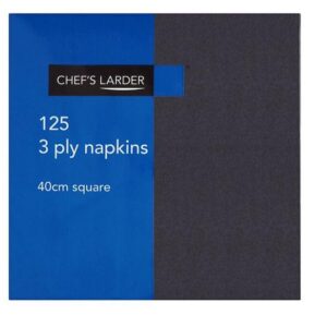 Chef's Larder 125 3 Ply BLACK Napkins 40cm Square