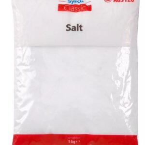Sysco Classic Salt 3kg Bag | Bulk Catering Essential for Professional & Home Kitchens