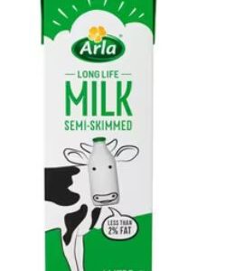 Arla Long Life UHT Semi Skimmed Milk 1 Litre – Case of 12 –