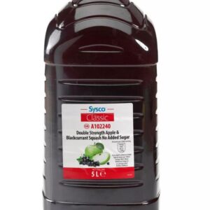 Sysco Classic Double Strength Apple & Blackcurrant Squash No Added Sugar 5 Litres