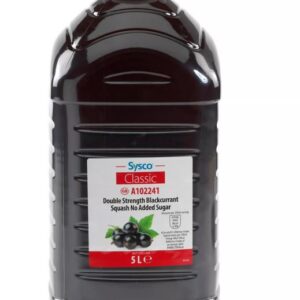 Sysco Classic Double Strength Blackcurrant Squash No Added Sugar 5 Litres