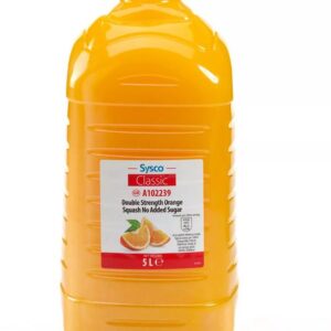 Sysco Classic Double Strength Orange Squash No Added Sugar 5 Litres