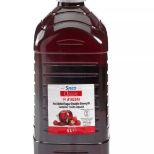 Sysco Classic Double Strength Summer Fruits Squash No Added Sugar 5 Litres