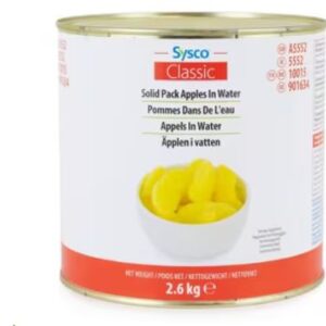 Sysco Classic Solid Pack Apples 2.6kg – Prepared Apples for Baking