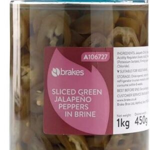 Brakes Sliced Green Jalapeno Peppers in Brine 1kg